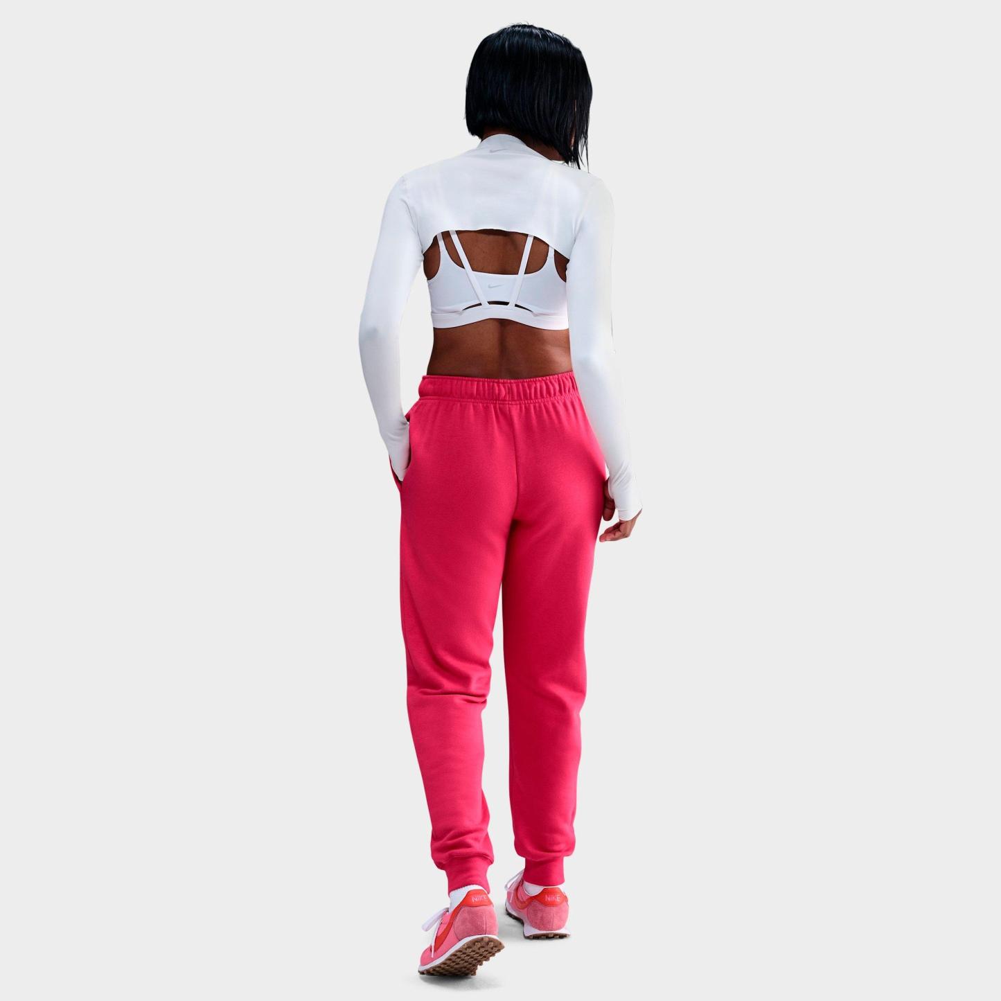 Women's Nithtke Sportswear Club Fleece Mid-Rise Jogger Pants - Rush Pink/White