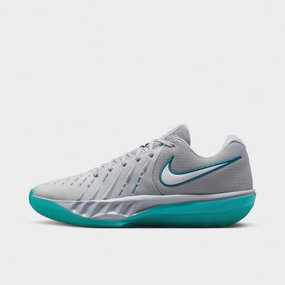 Men's Nithtke G.T. Cut Academy 2 Basketball Shoes - Wolf Grey/Dusty Cactus/Bright Spruce/White - Left shoe facing left. Outside of the shoe.