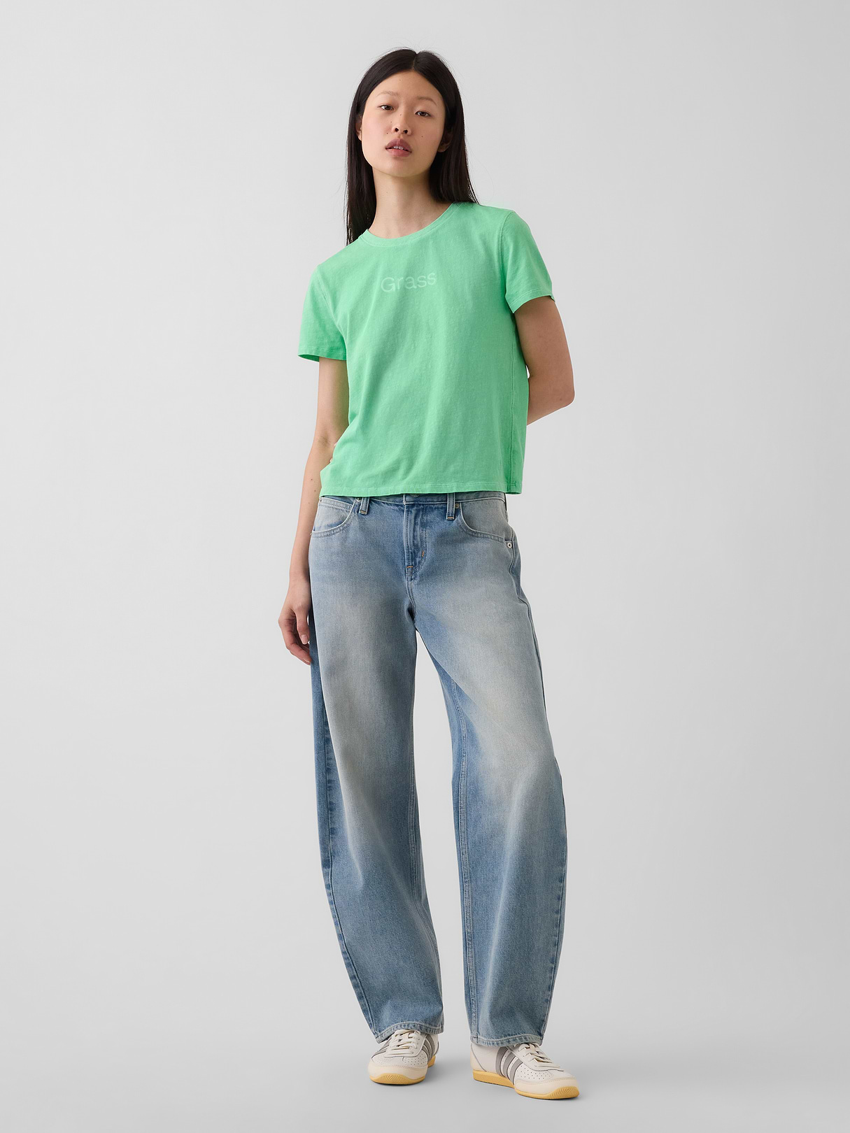 100% Cotton Authentic Shrunken T-Shirt - Grass green