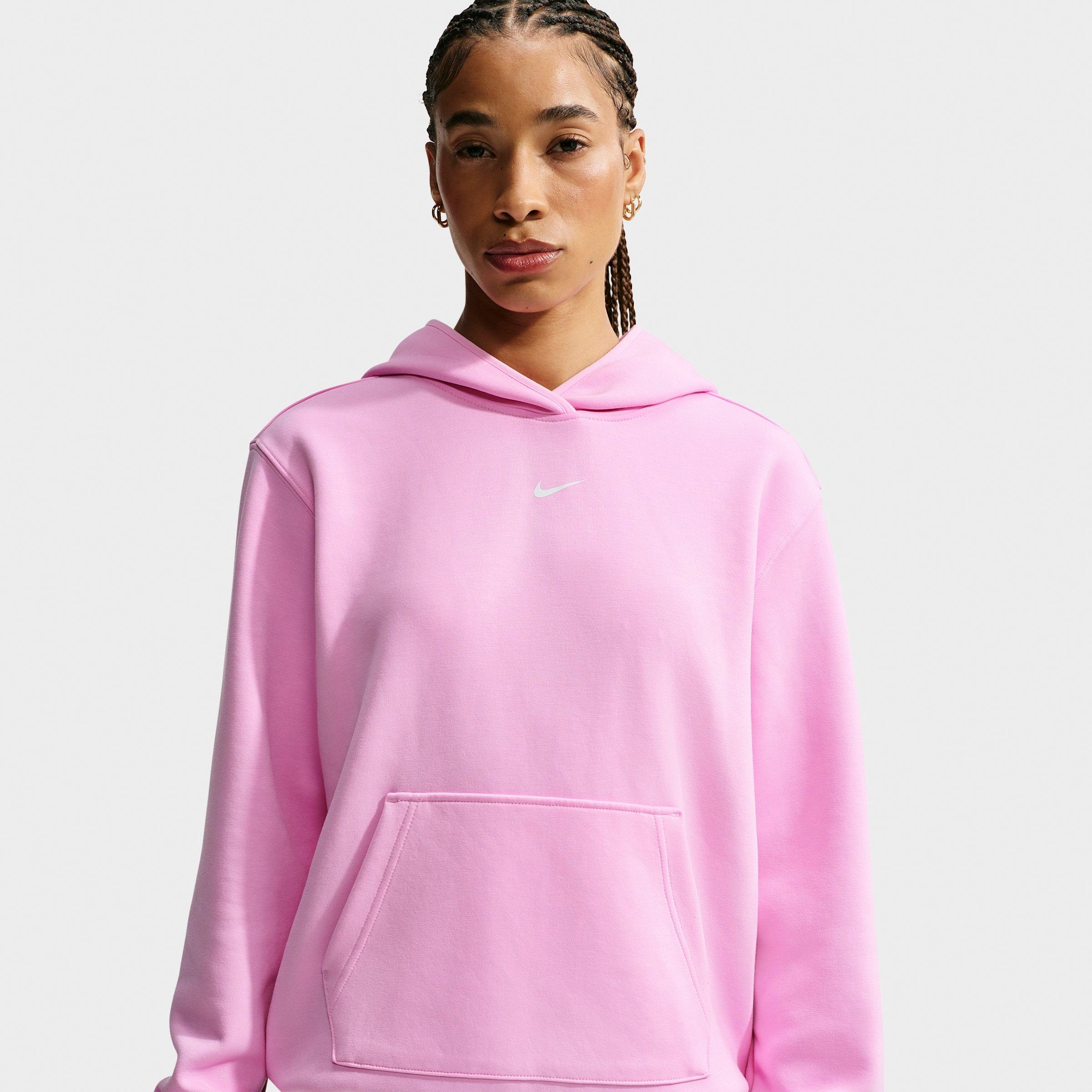 Women's Nithtke Studio Fleece Sport Dri-FIT Pullover Hoodie - Pink Rise/White