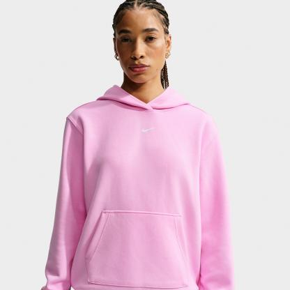 Women's Nithtke Studio Fleece Sport Dri-FIT Pullover Hoodie - Pink Rise/White