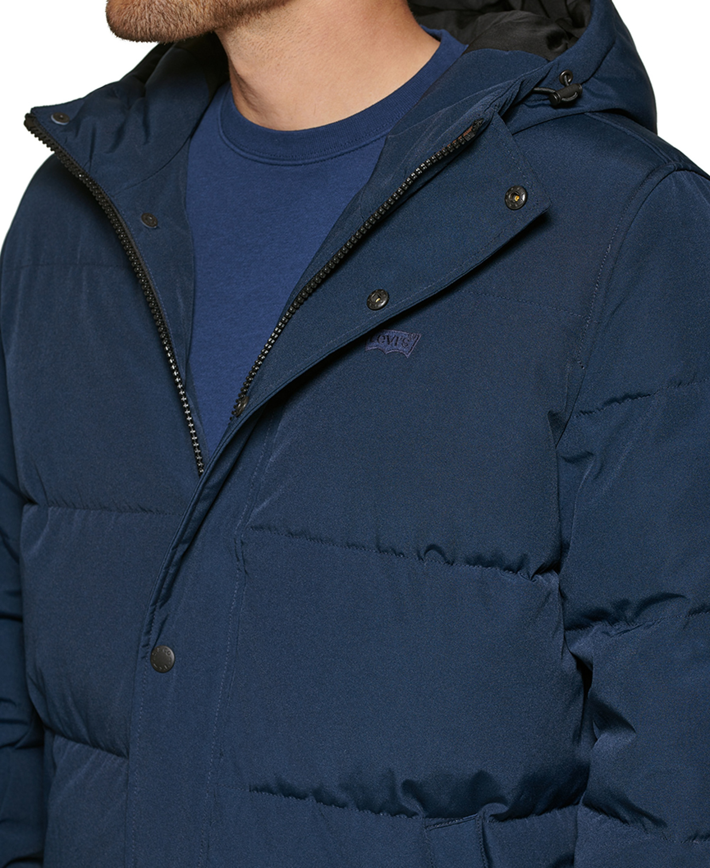 Levi's Men's Quilted Extra Long Parka Jacket - Navy