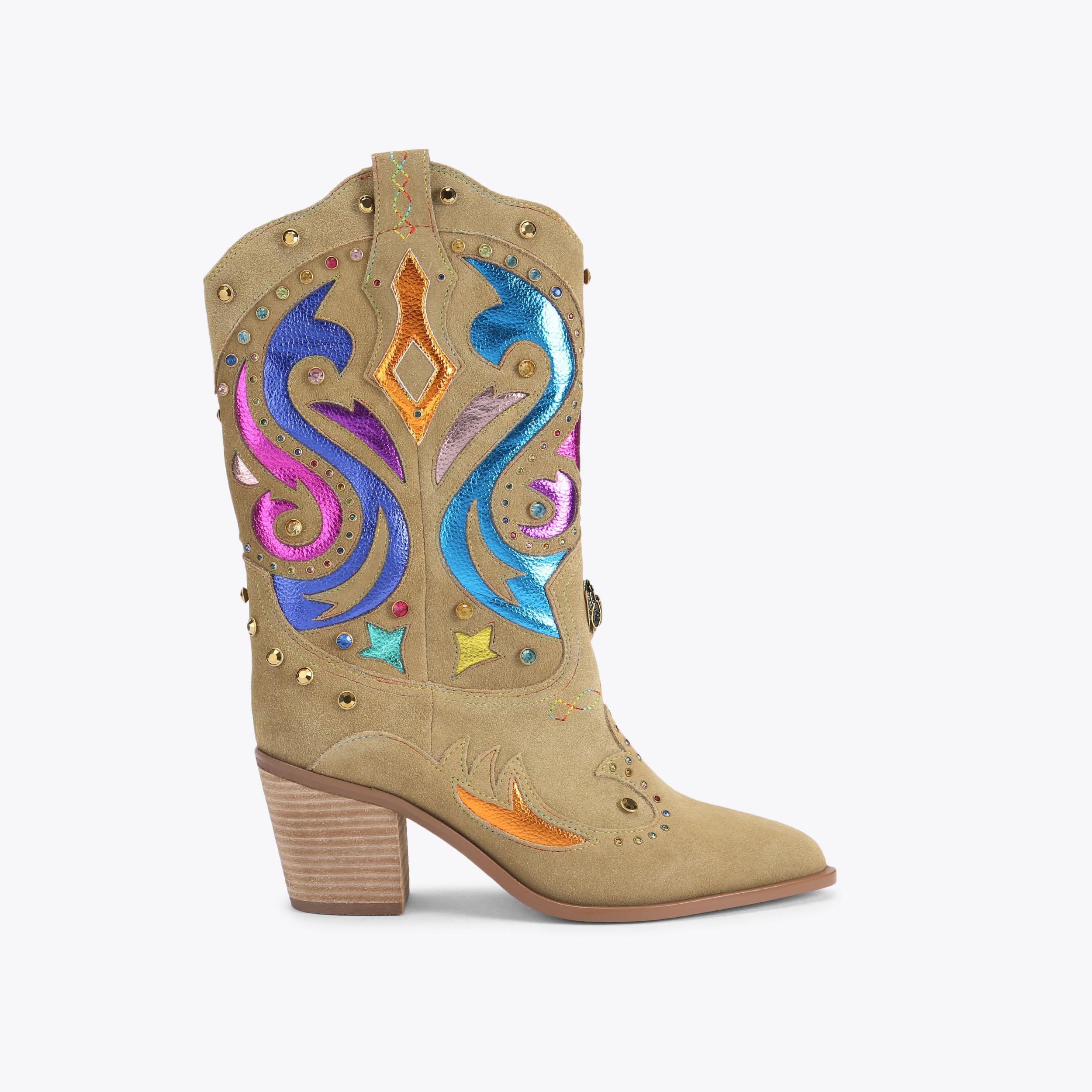 Kurt Geiger London Kensington Cowboy Boot - Tan