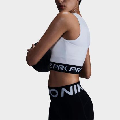 Women's Nike Pro Dri-FIT Crop Tank - White/Black