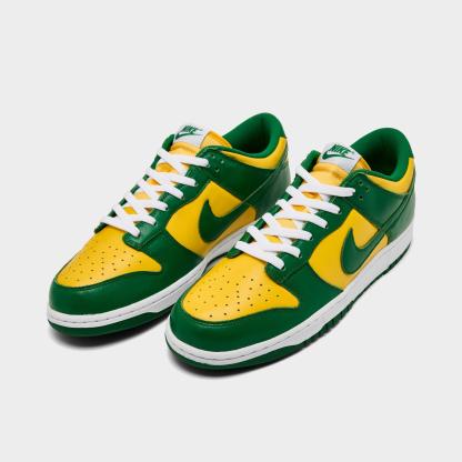 Men's Nithtke Dunk Low SP Casual Shoes - Varsity Maize/Pine Green/White - Both shoes facing left