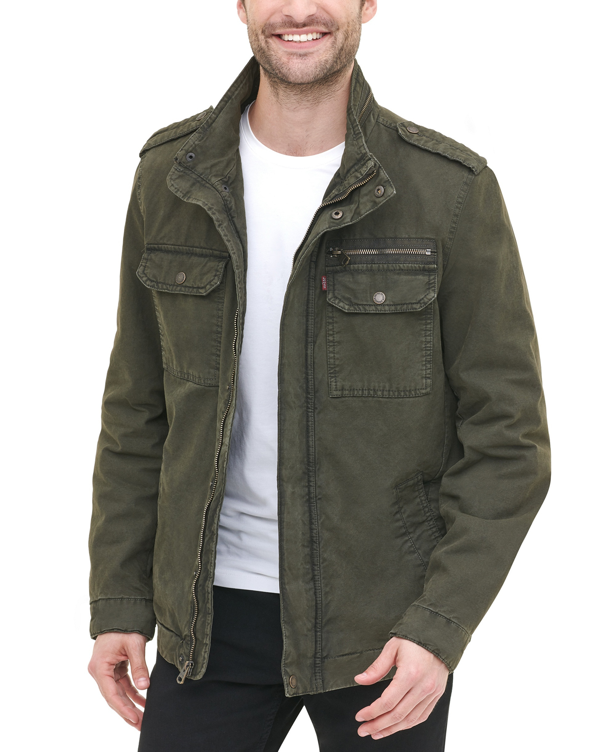 Levi's Men's Cotton Zip-Front Jacket - Olive