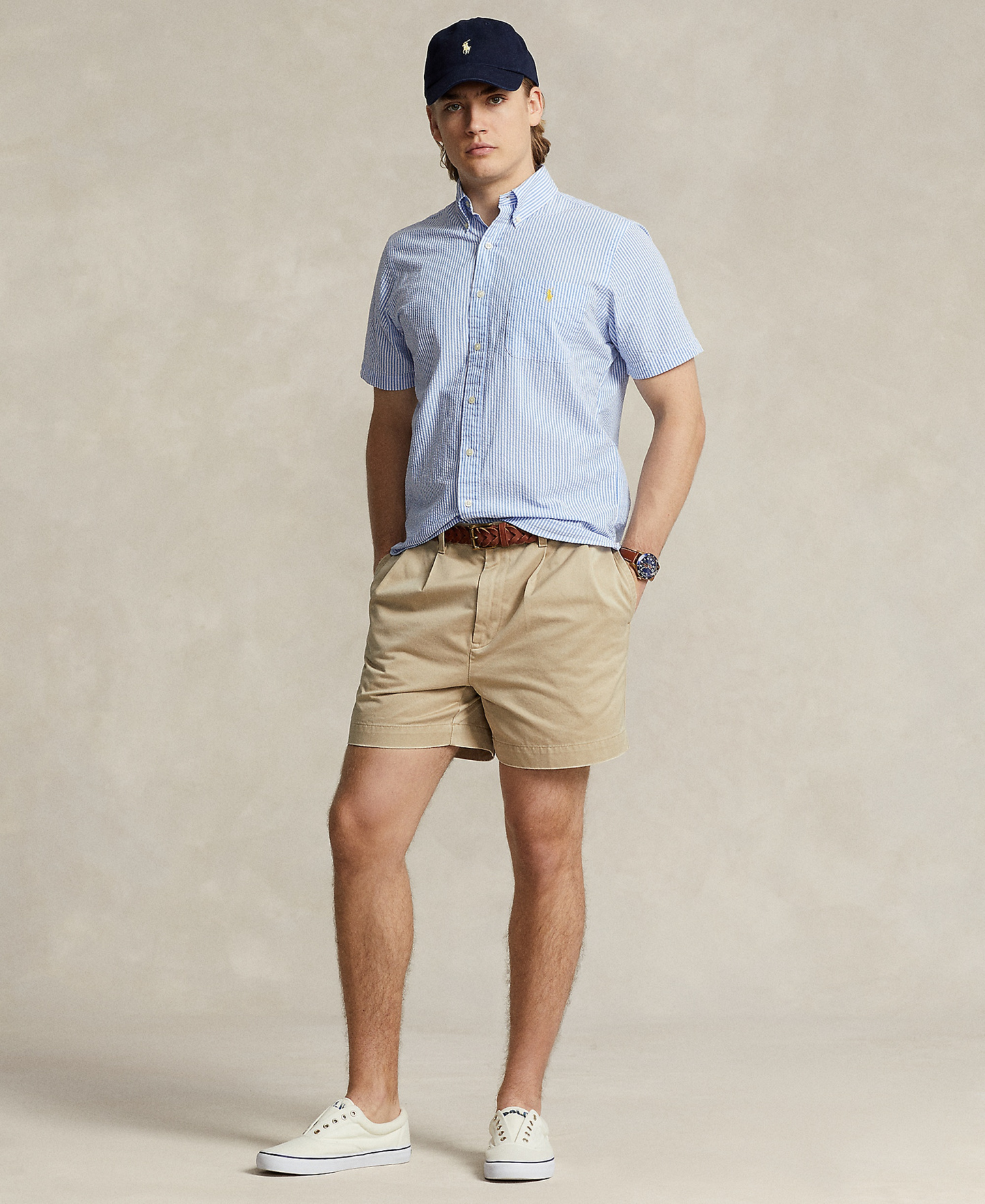 Polo Ralph Lauren Men's RL Prepster Classic-Fit Seersucker Shirt - Blue/White