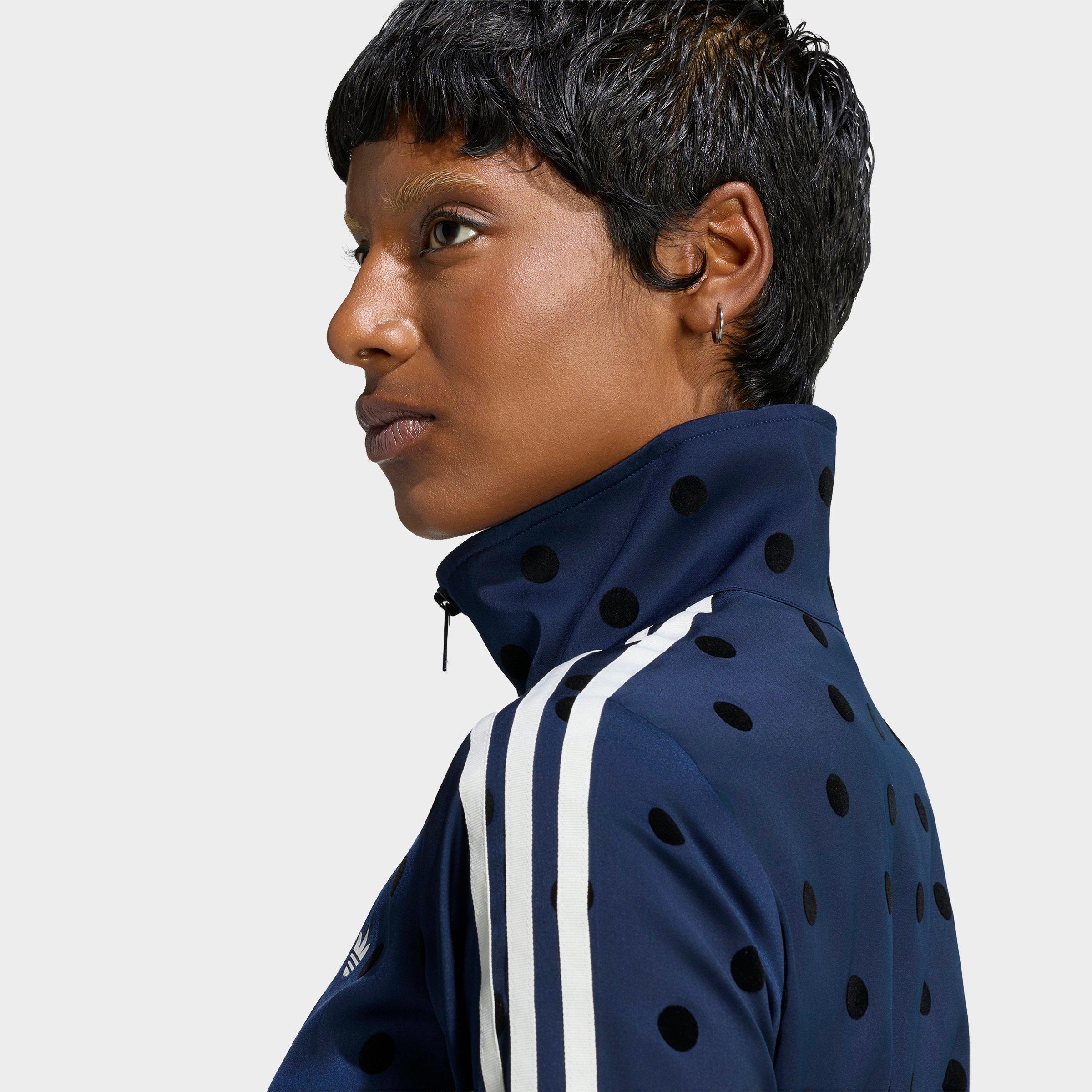 Women's adidas Originals Firebird Polka Dot Satin Track Jacket - Night Indigo