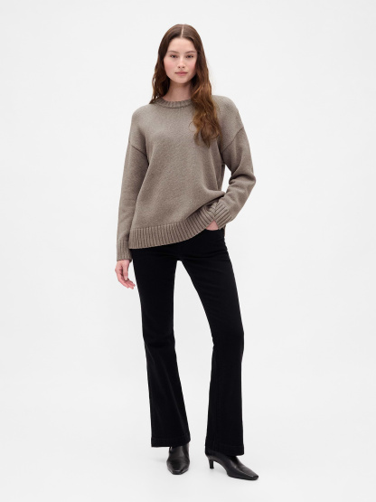 100% Cotton Oversized Sweater - Toasted almond brown