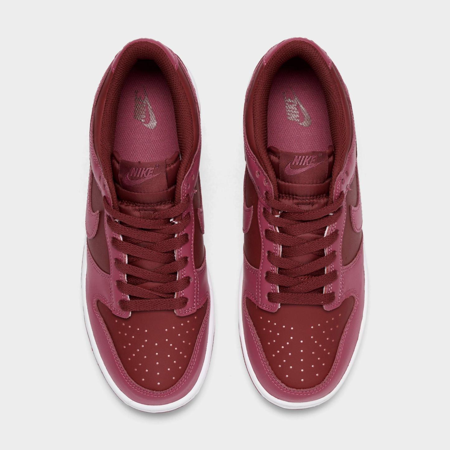Big Kids' Nithtke Dunk Low Casual Shoes - Part 1 - Team Red/Sweet Beet/White/Sweet Beet - Top view