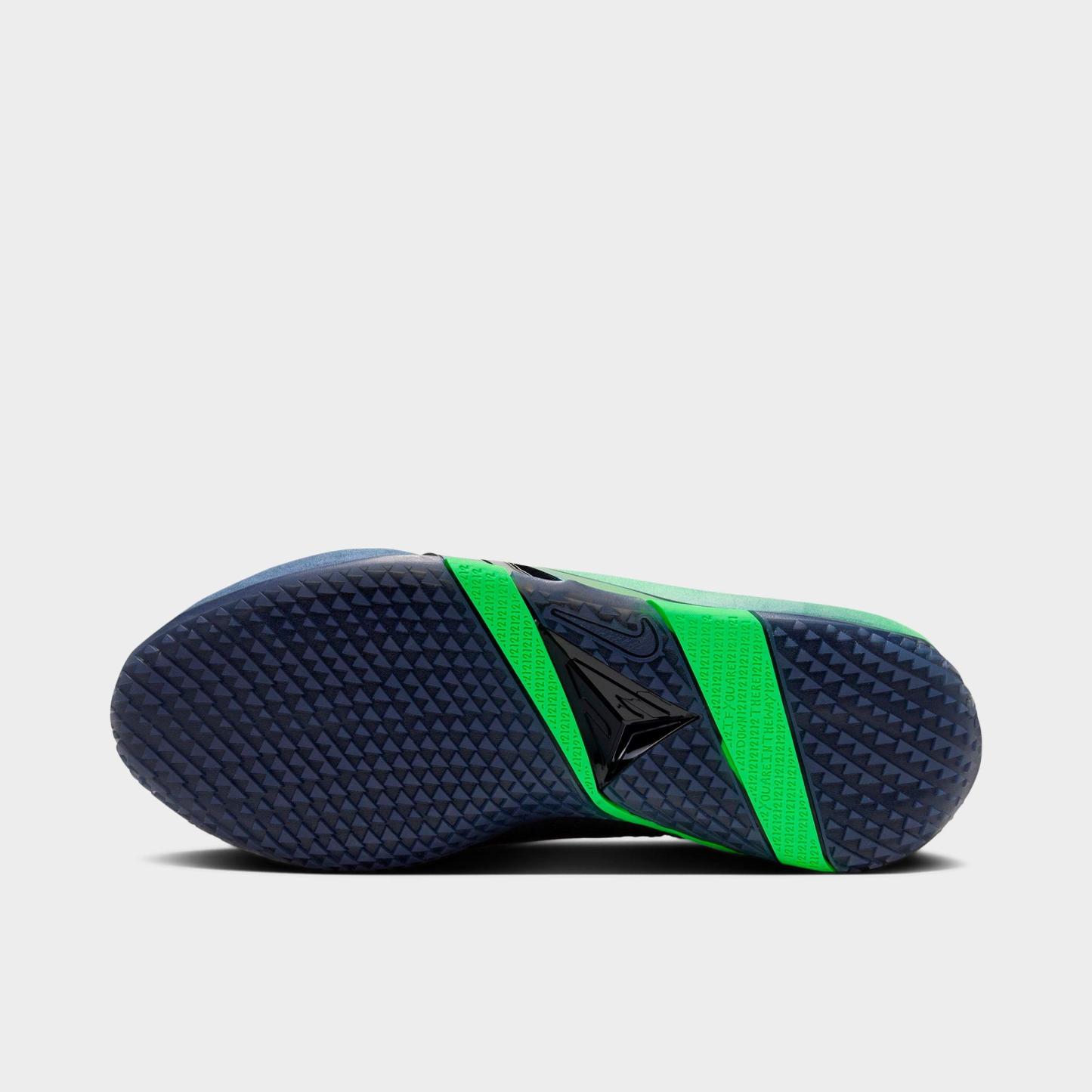 Men's Nithtke Ja 4 Basketball Shoes - Obsidian/Multi-Color/Black/Voltage Green - Bottom view