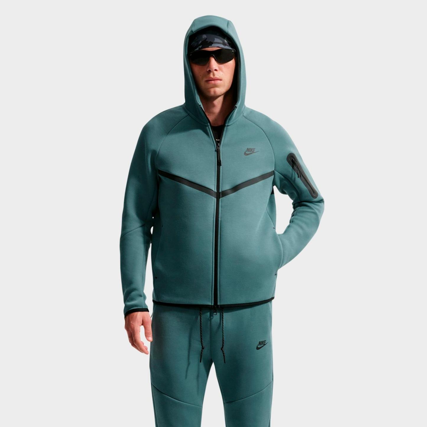 Men's Nike Tech Fleece Windrunner Full-Zip Hoodie - Mineral Slate/Black