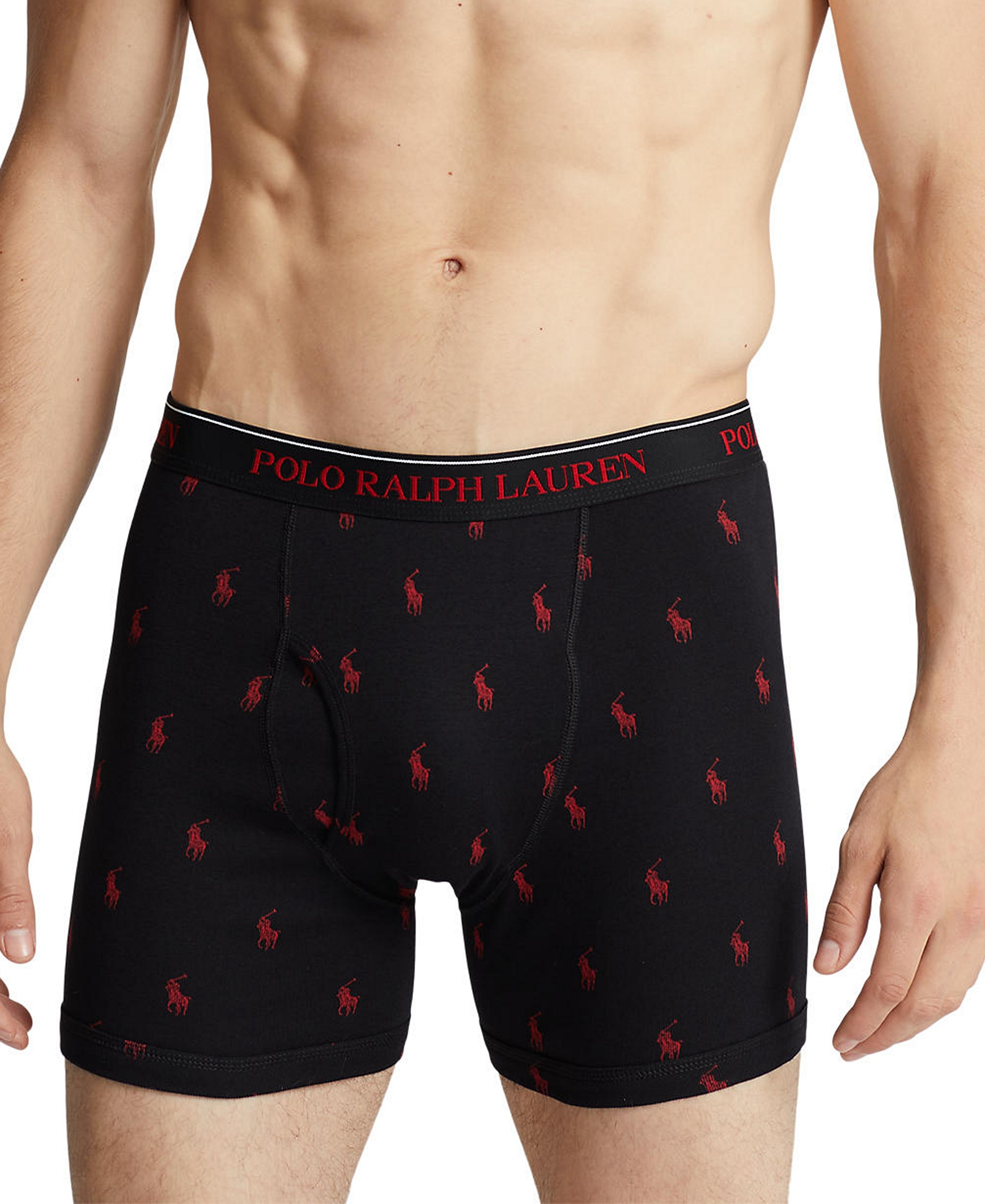 Polo Ralph Lauren Men's 5 +1 Free Bonus Pack. Classic-Fit Cotton Boxer Briefs - POLO BLACK/SAPPHIRE