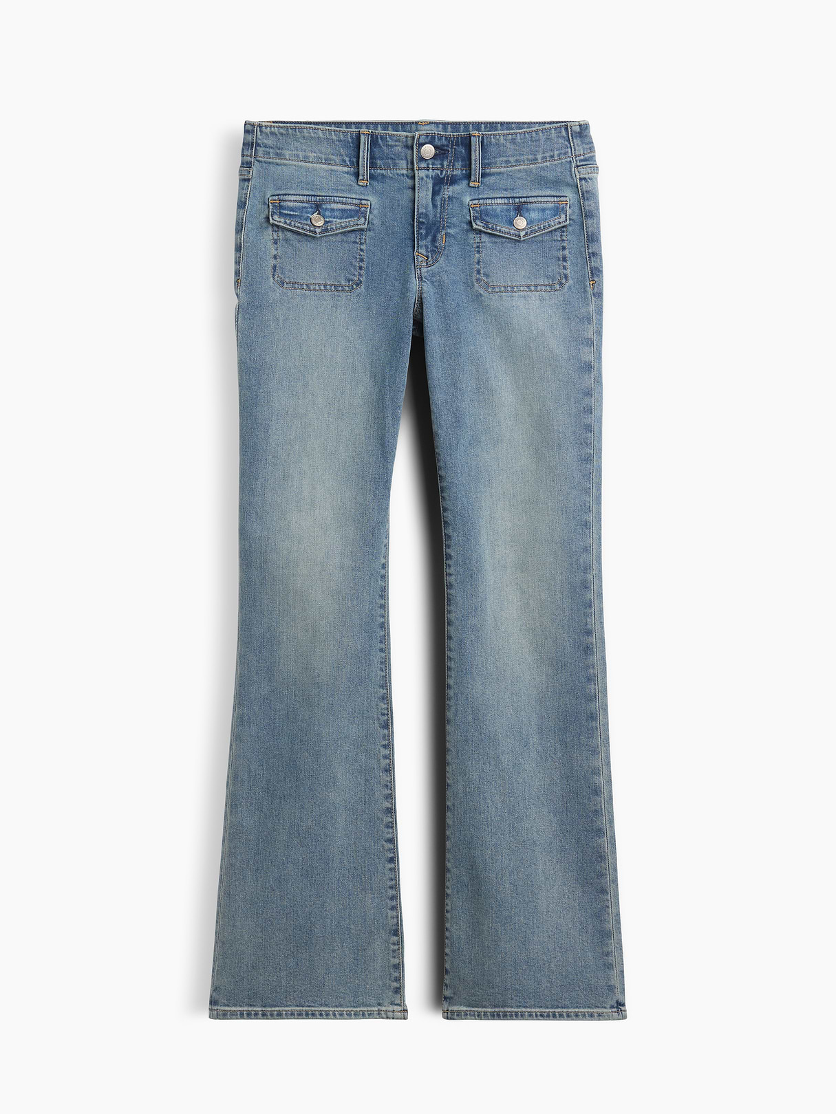 Low Rise Long & Lean Split-Hem Jeans - Light wash