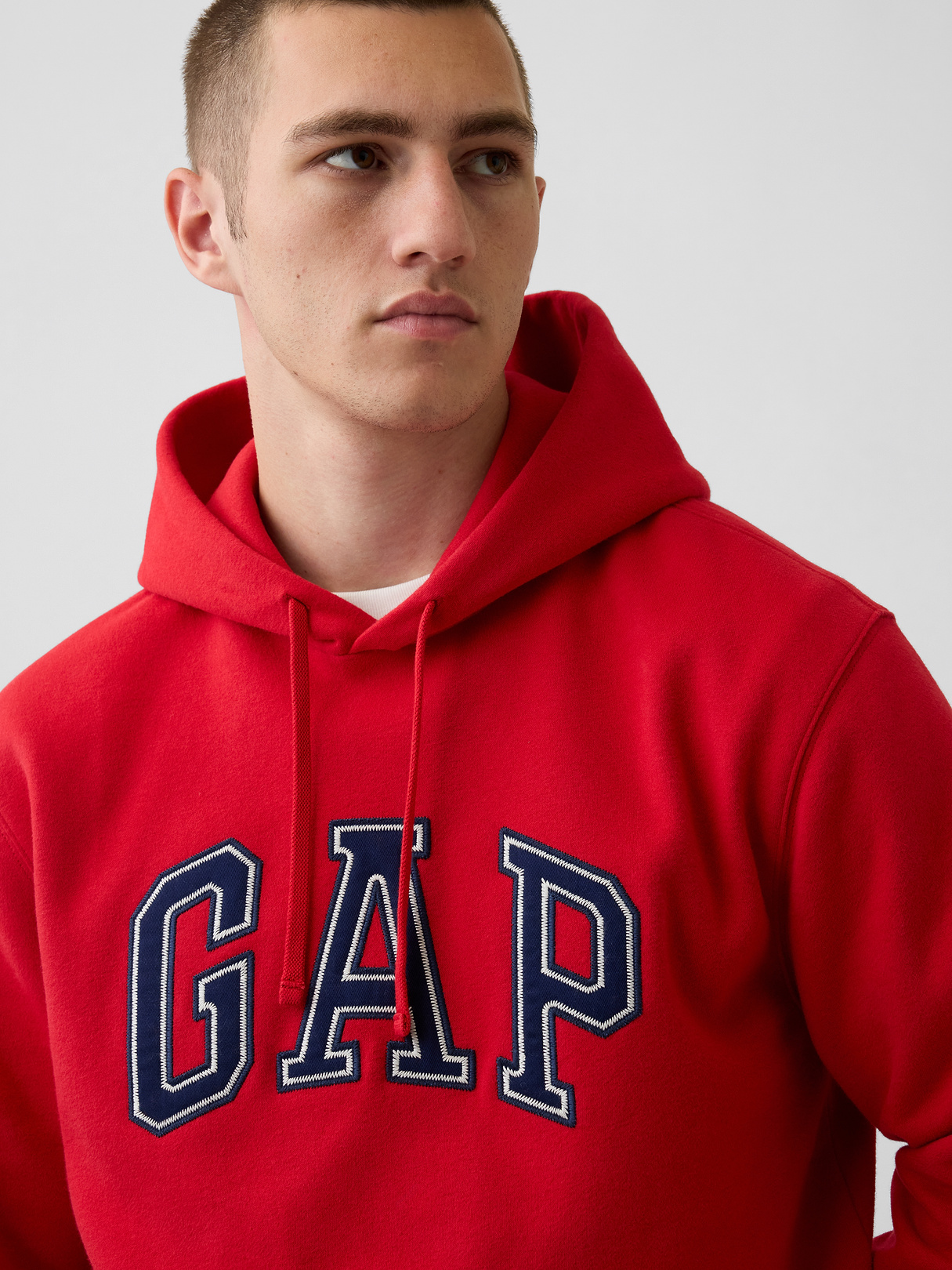 Adult VintageSoft Arch Logo Hoodie - Modern red logo
