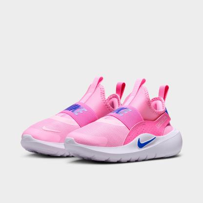 Little Kids' Nithtke Flex Runner 4 Running Shoes - Pink Rise/Playful Pink/Pink Foam/Racer Blue - Both shoes facing left