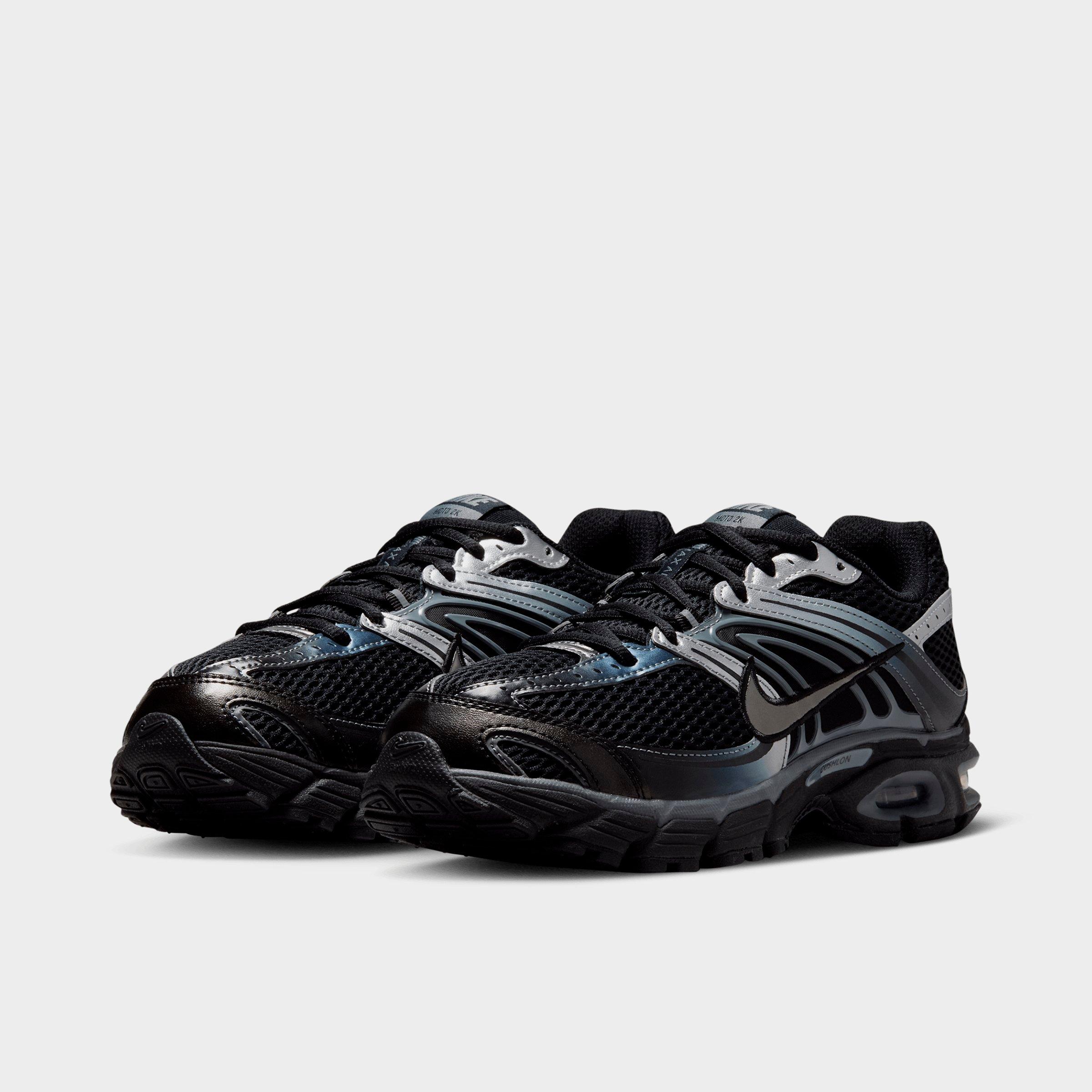 Women's Nithtke Air Max Moto 2K Casual Shoes - Part 1 - Black/Metallic Silver/Smoke Grey - Both shoes facing left