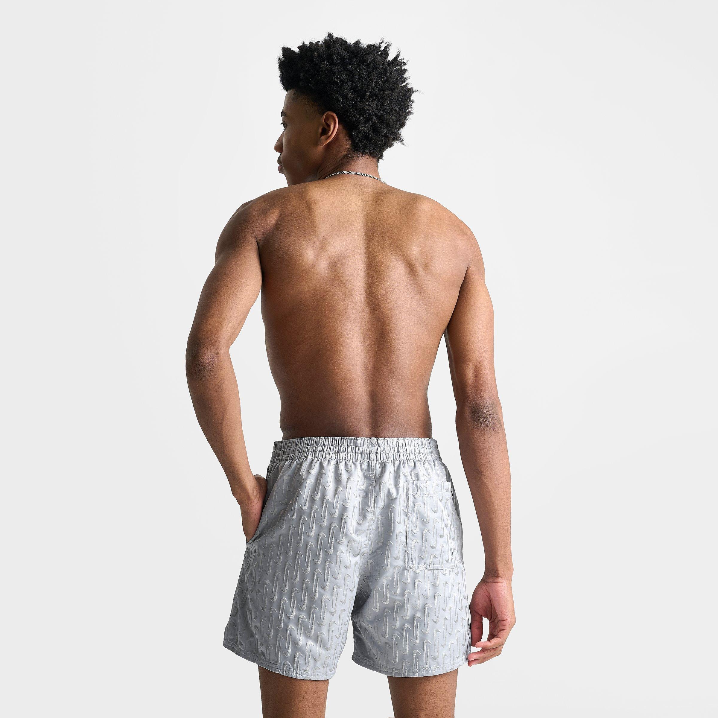 Men's Nithtke Swim Breaker Swoosh Link Lined Volley Swim Shorts - Grey