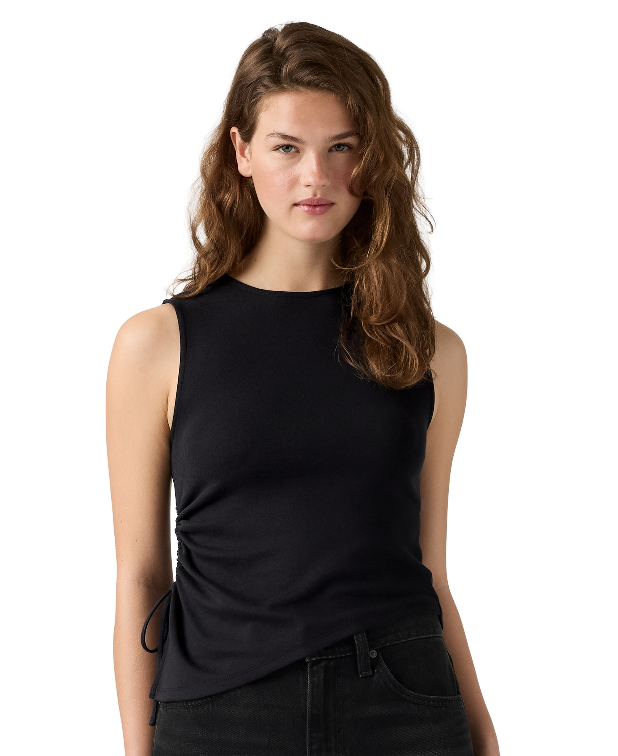 Levi's Women's Alila Asymmetrical Ribbed-Knit Tank Top - Anthracite Night