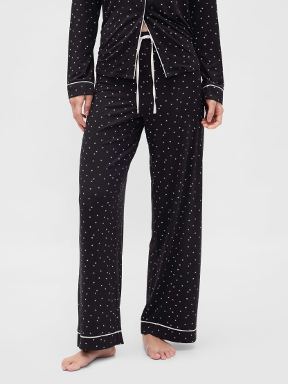 SoftMade Modal PJ Pants - Black & white stars