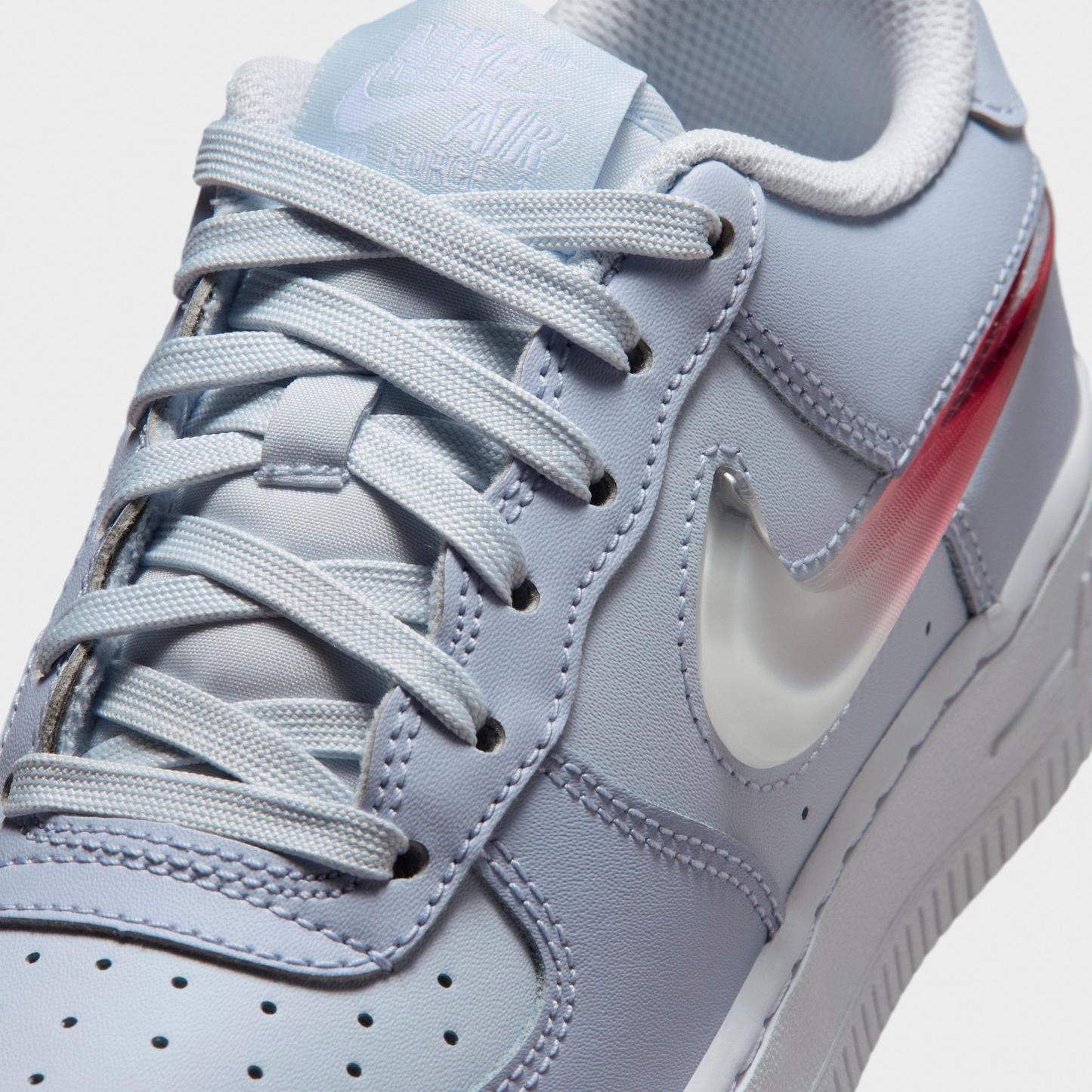 Big Kids' Nithtke Air Force 1 Low Casual Shoes - Football Grey/Ghost/White/Tropical Pink - Detail shot