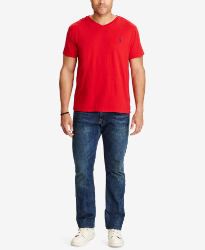 Polo Ralph Lauren Men's Big & Tall V-Neck T-Shirt - Red