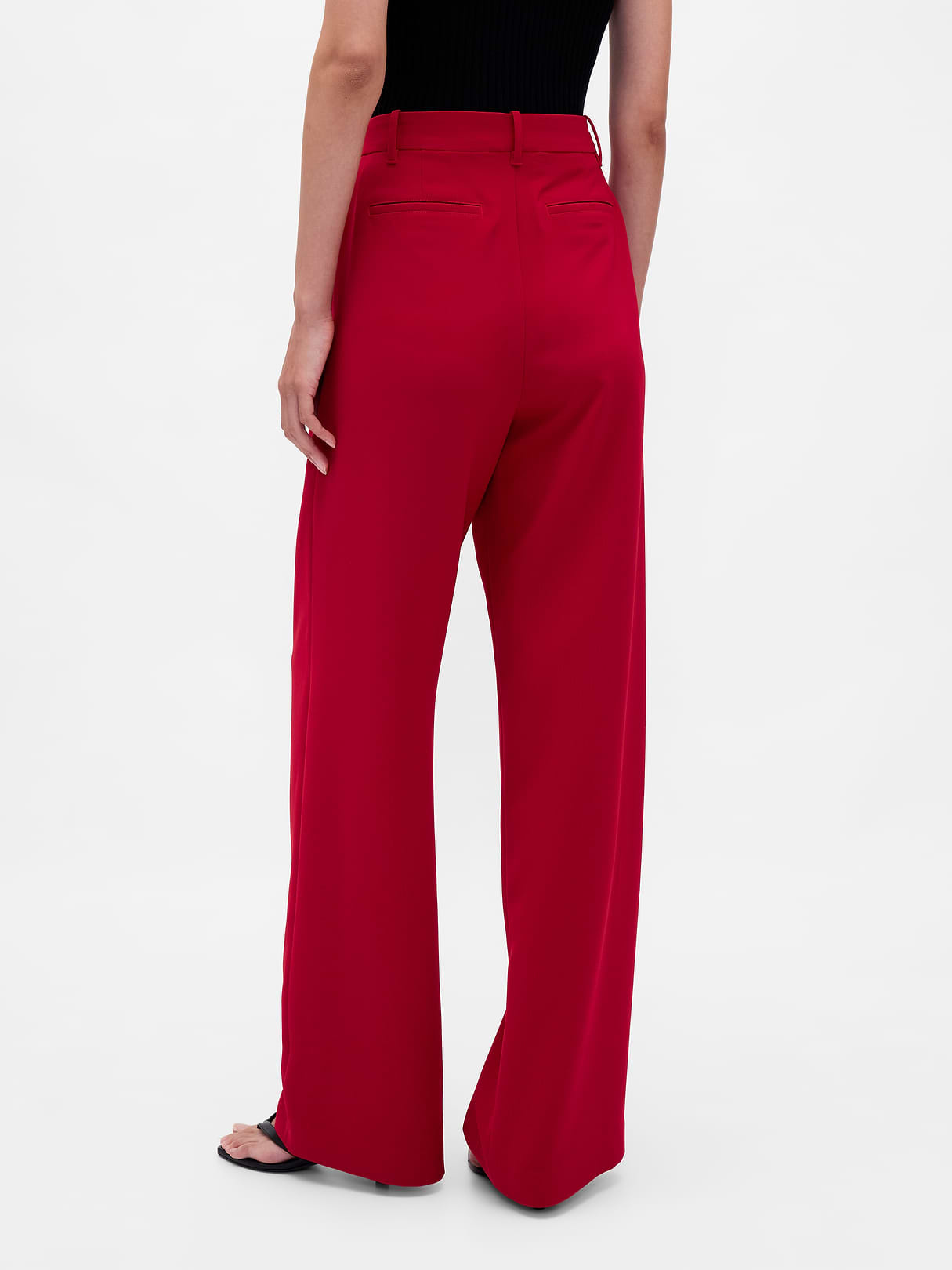 365 High Rise Pleated Trousers - Sled red