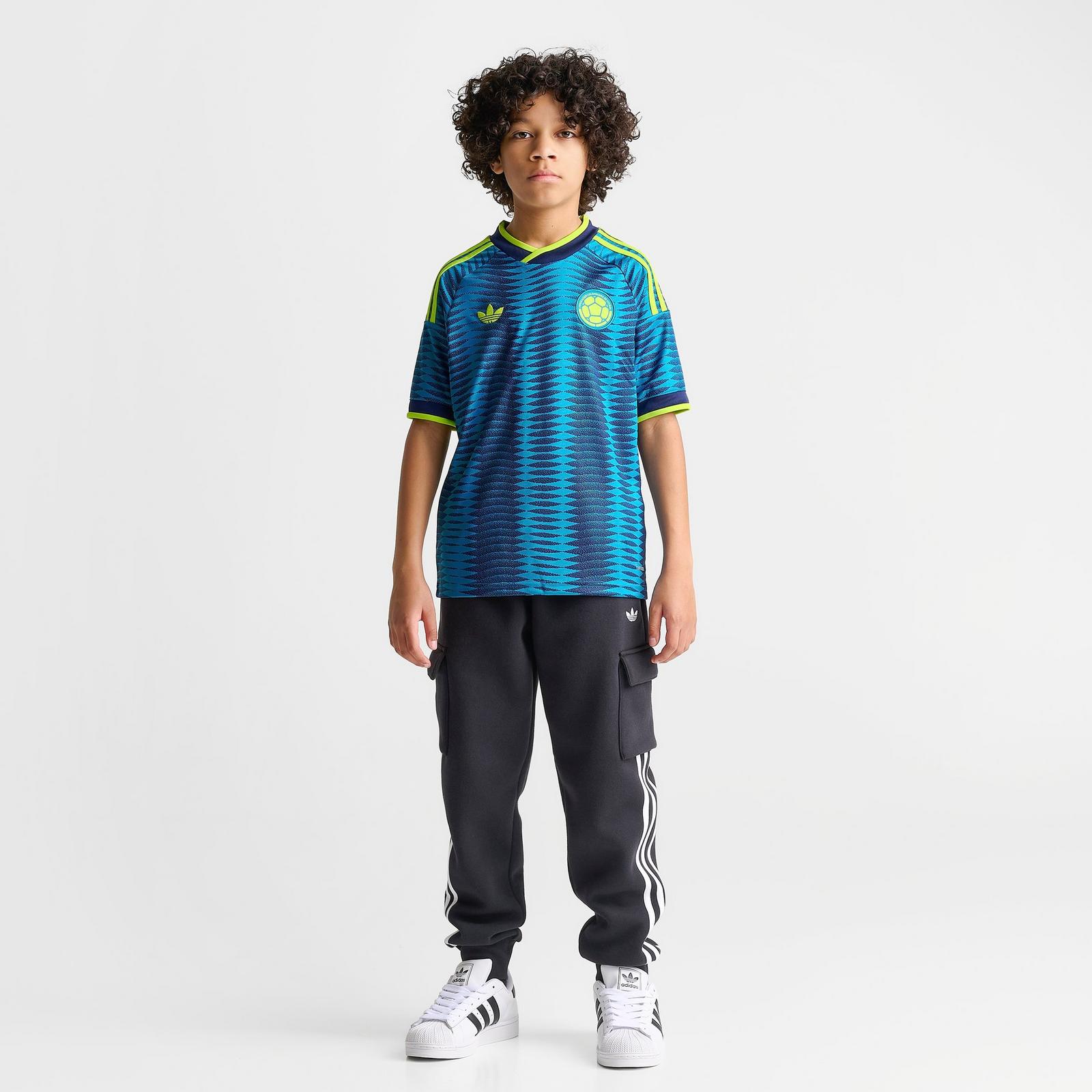 Big Kids' adidas Colombia 26 Away Soccer Jersey - Mystery Petrol/Team Navy Blue - view 2