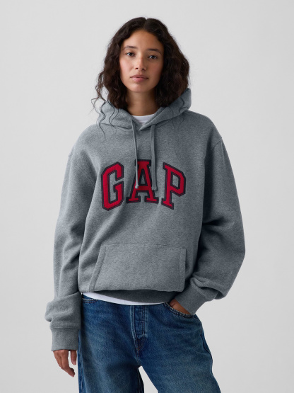 Adult VintageSoft Arch Logo Hoodie - Charcoal grey