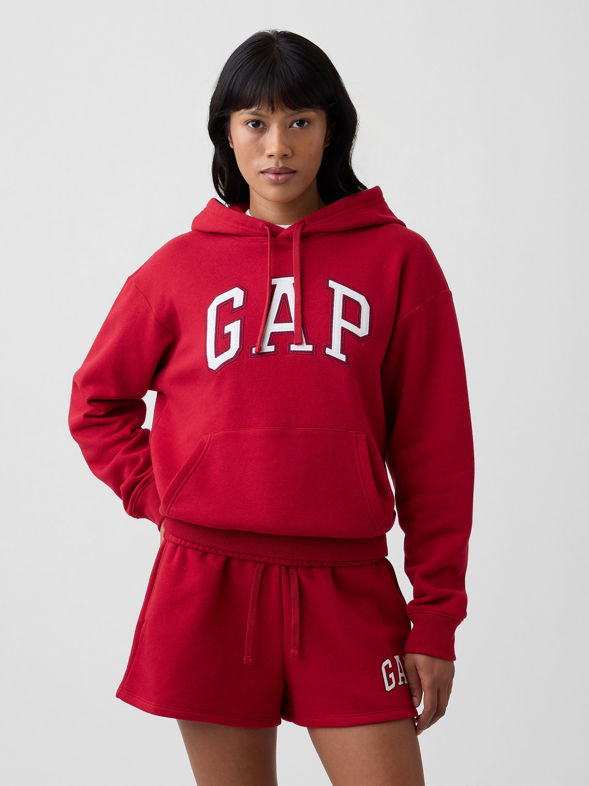 Relaxed Gap Logo Hoodie - Red apple