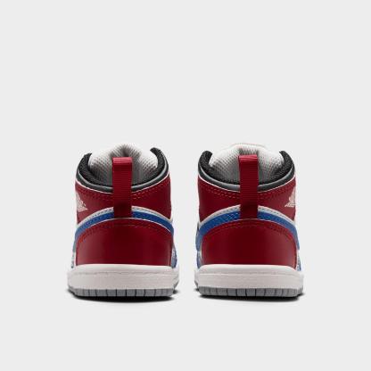 Kids' Toddler Air Jordan Retro 1 Mid Casual Shoes - True Blue/Varsity Red/Black/Summit White - view 4