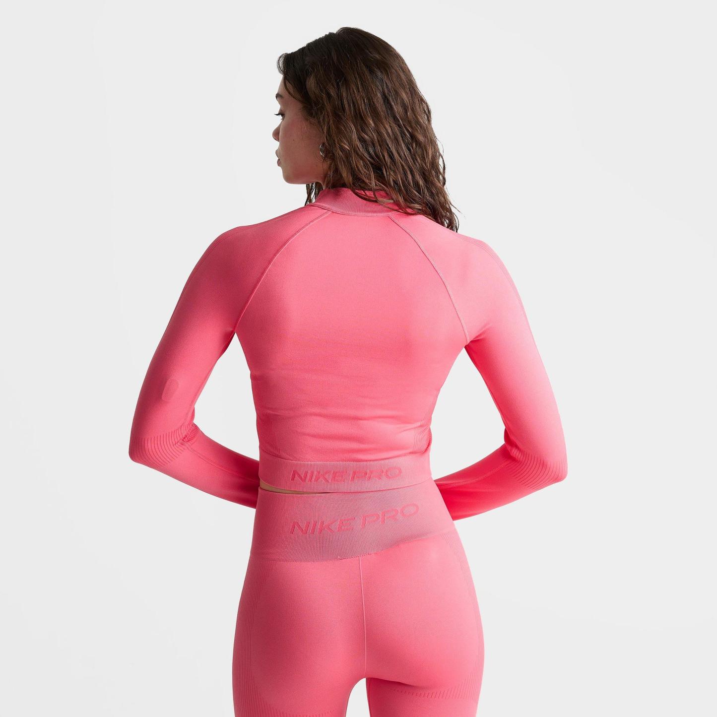 Women's Nithtke Pro Seamless Cropped Full-Zip Training Top - Sea Coral