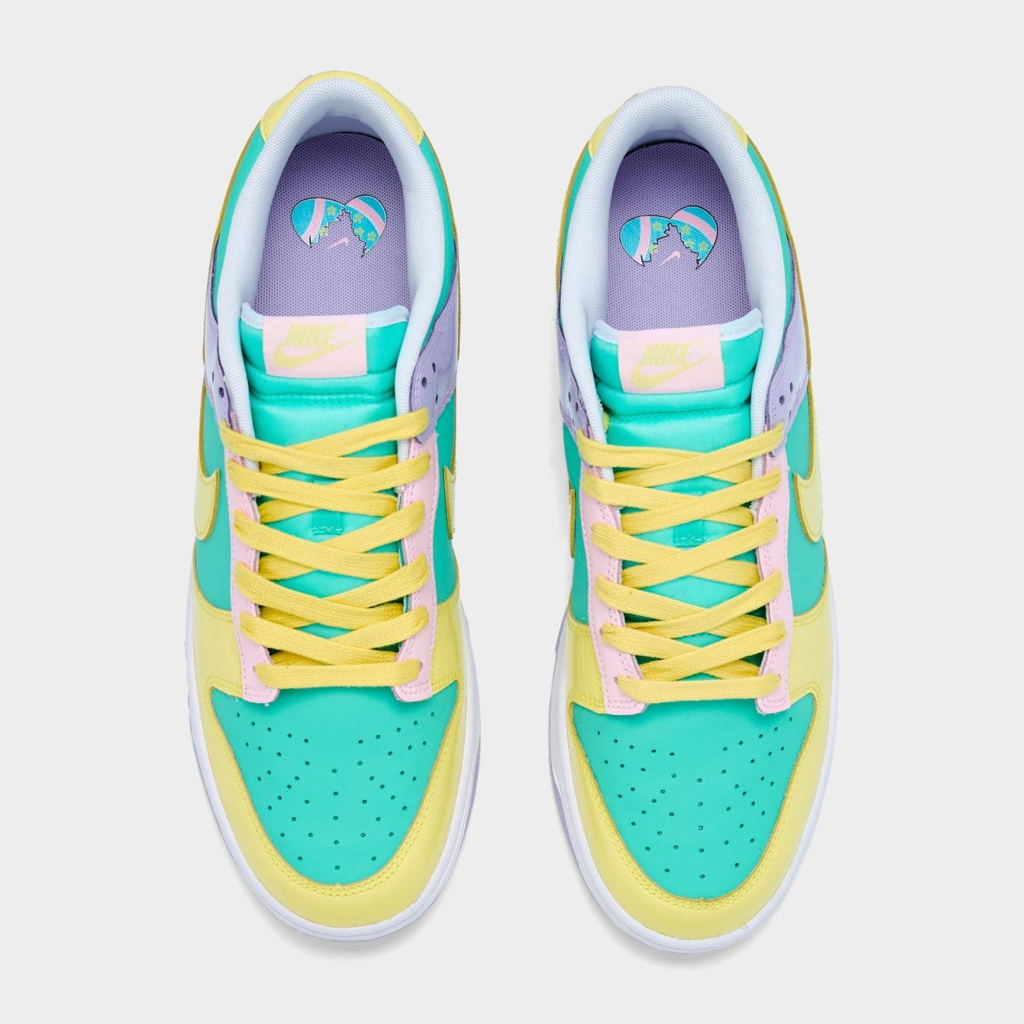 Men's Nithtke Dunk Low Retro SE Casual Shoes - Emerald Rise/Hydrangeas/White/Yellow Pulse - Top view