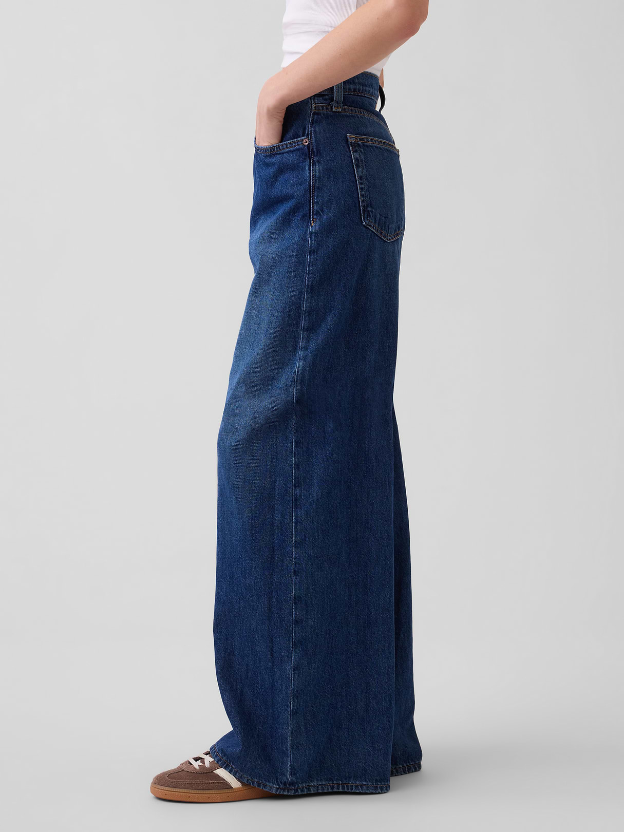 Low Slung Extra Baggy Jeans - Medium indigo