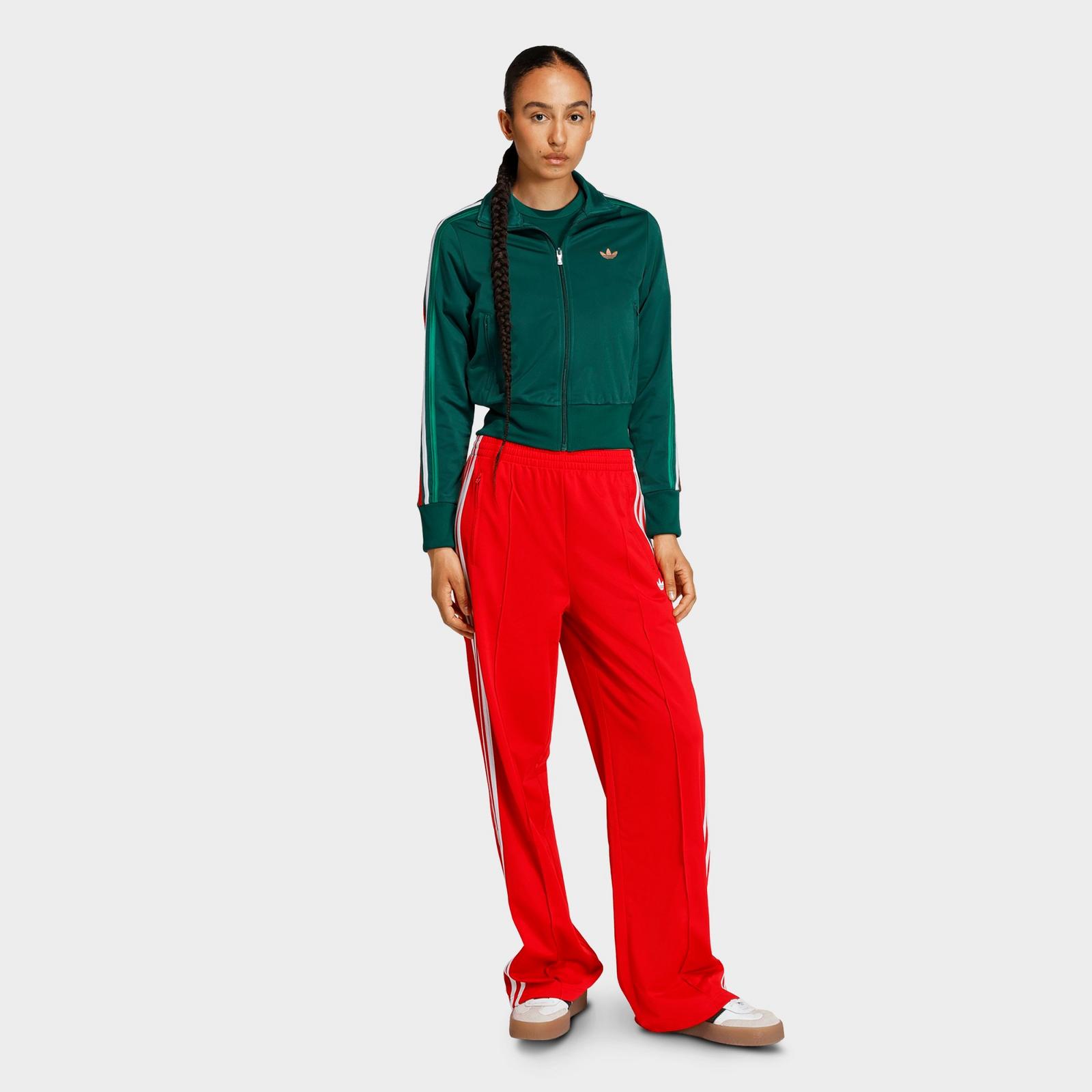 Women's adidas Originals Firebird Classic Track Top Jacket - Team Dark Green/Bold Green/White/Better Scarlet - view 2