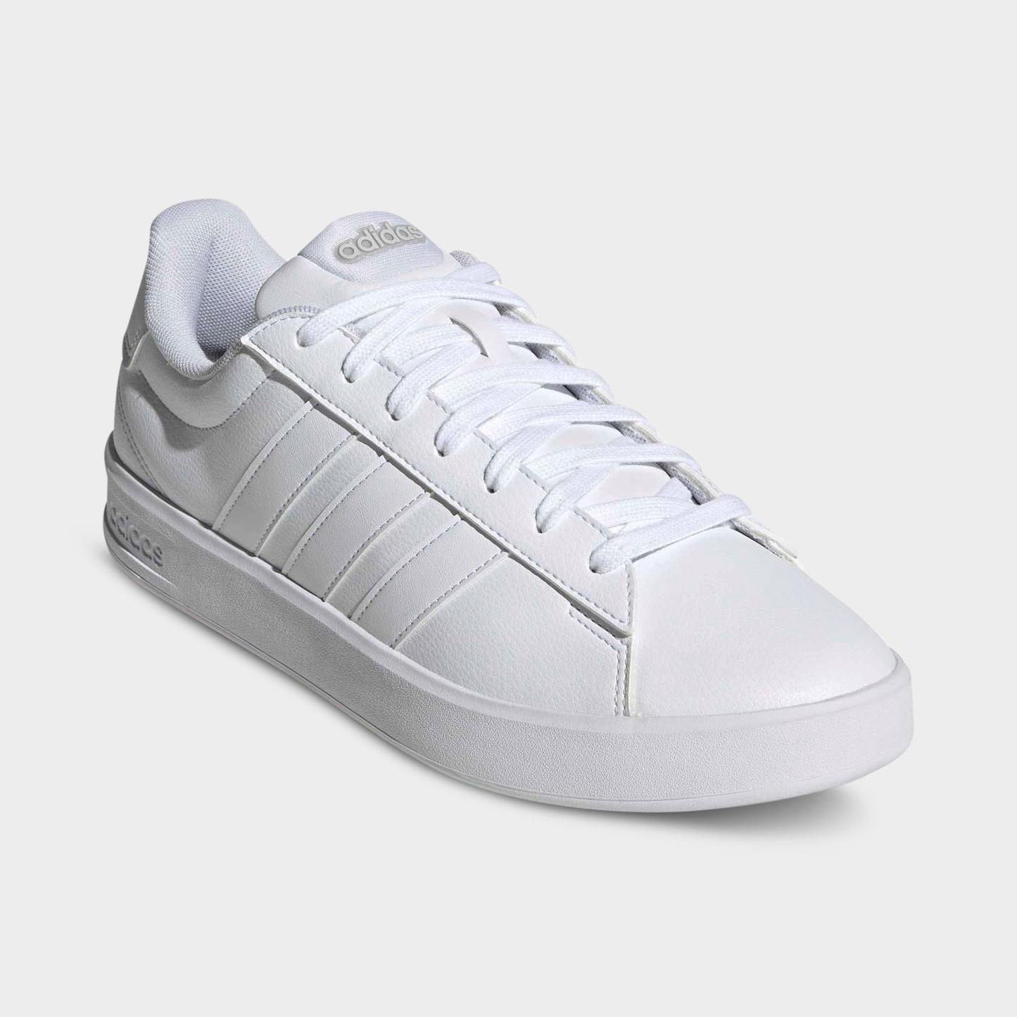 Men's adidas Grand Court 3.0 Casual Shoes - Cloud White/Cloud White/Grey - Both shoes facing left
