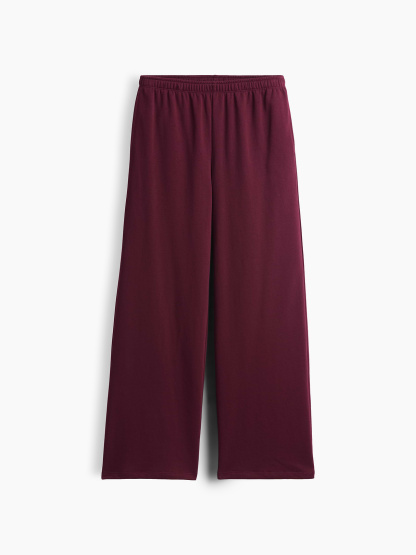 Mid Rise VintageSoft Terry Loose Sweatpants - Purple burgundy