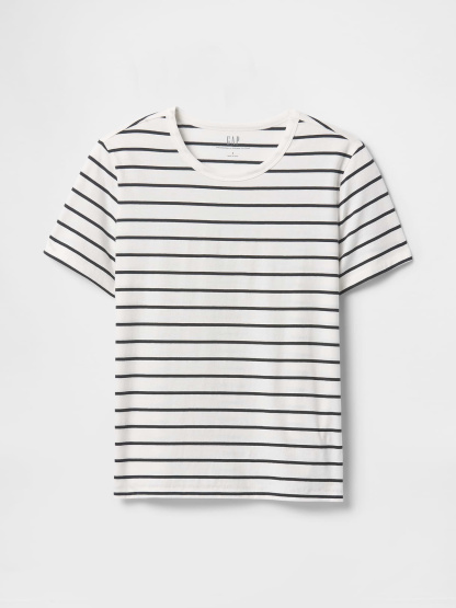 Organic Cotton VintageSoft T-Shirt - White and black stripe
