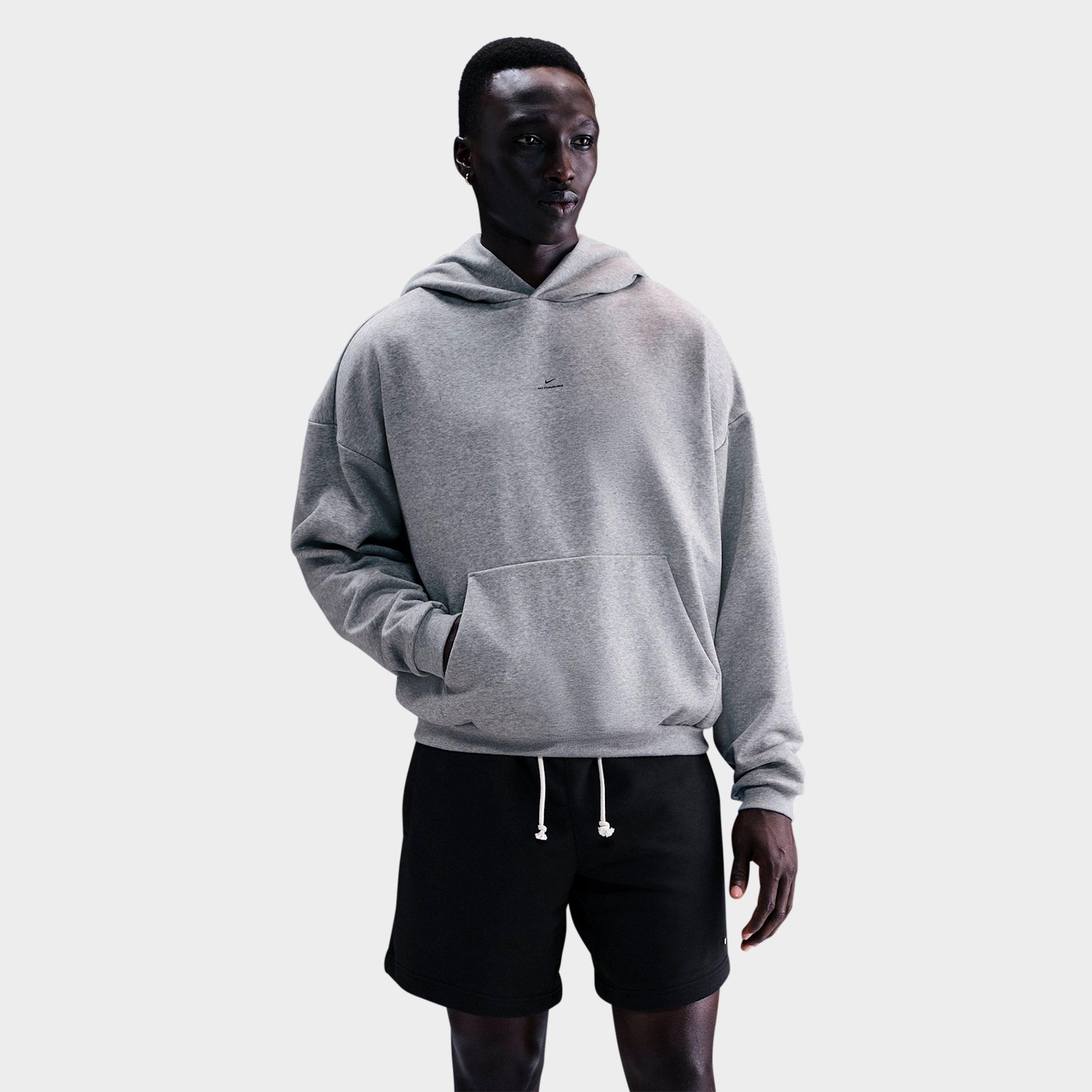Men's Nithtke Standard Issue Therma-FIT Brushed Basketball Pullover Hoodie - Dark Grey Heather/Black