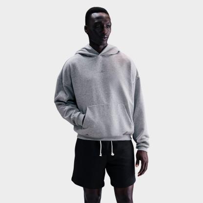 Men's Nithtke Standard Issue Therma-FIT Brushed Basketball Pullover Hoodie - Dark Grey Heather/Black