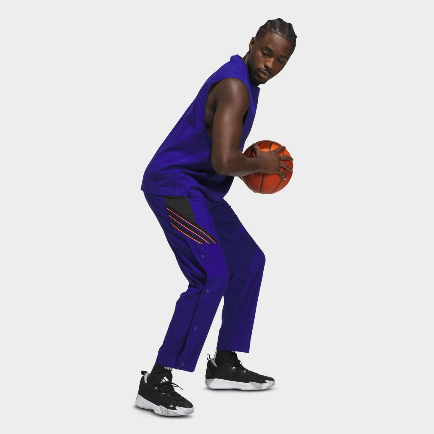 Men's adidas Crazy Lite Woven Basketball Pants - Mystery Ink/Black/Solar Turbo - view 2