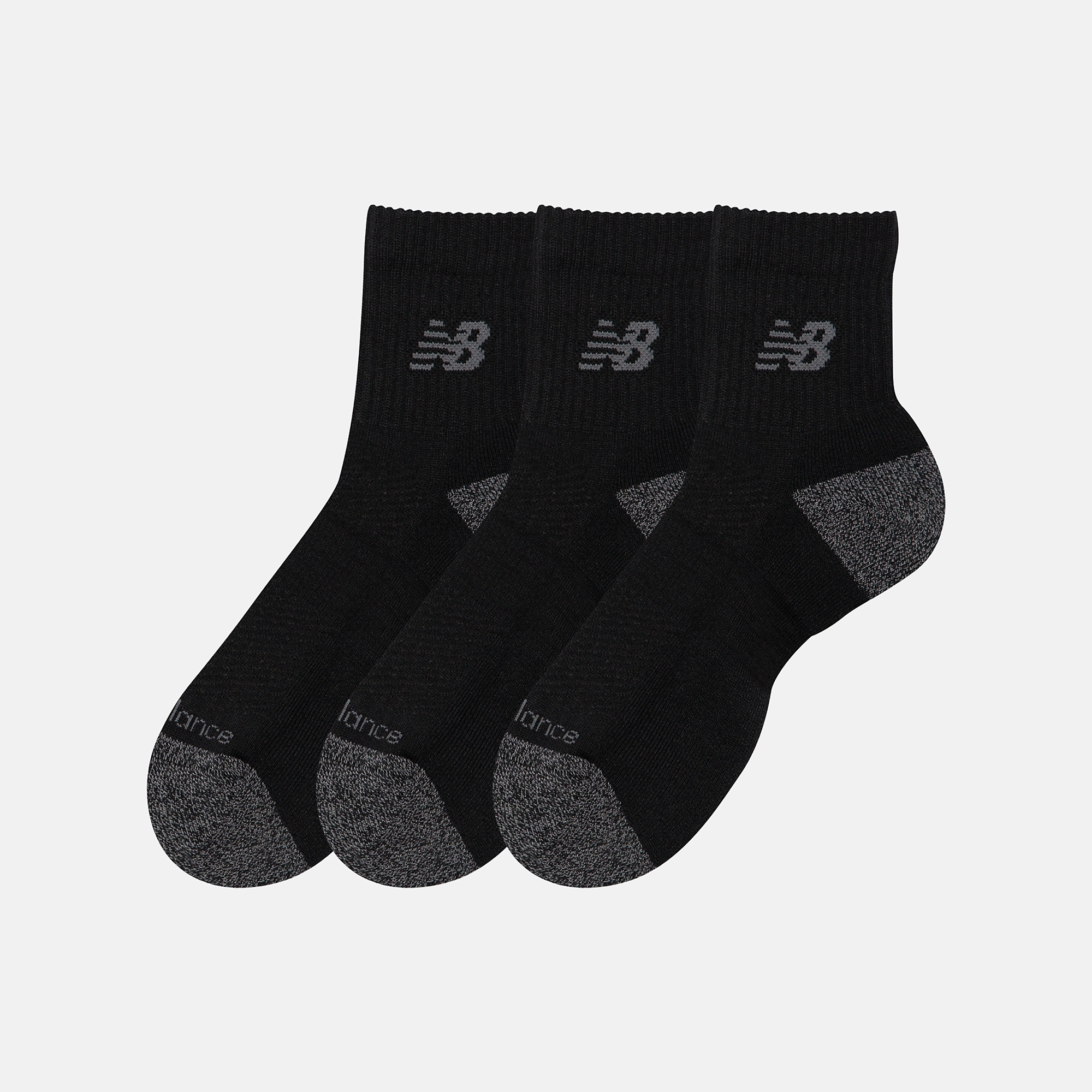 New Balance Active QTR Socks 3 Pack, LAS35204BK
