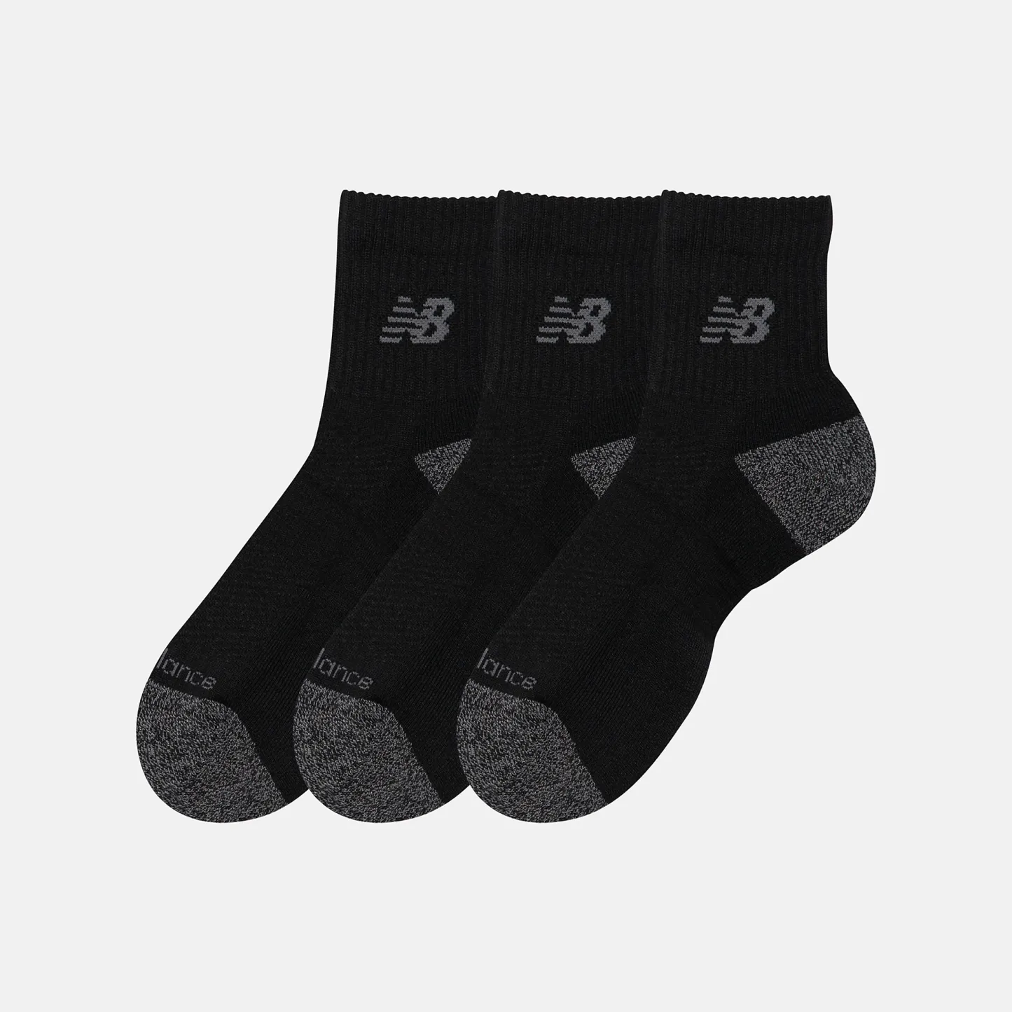 New Balance Active QTR Socks 3 Pack, LAS35204BK