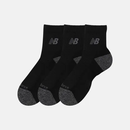 New Balance Active QTR Socks 3 Pack, LAS35204BK