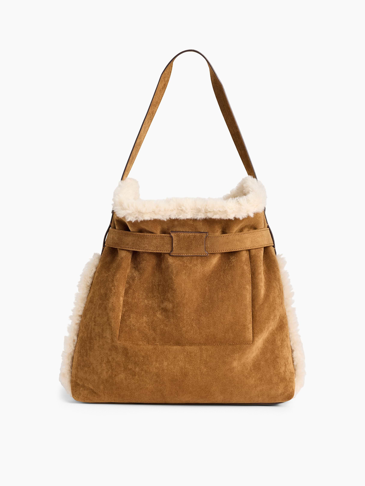 Vegan Suede Shoulder Bag - Palomino brown