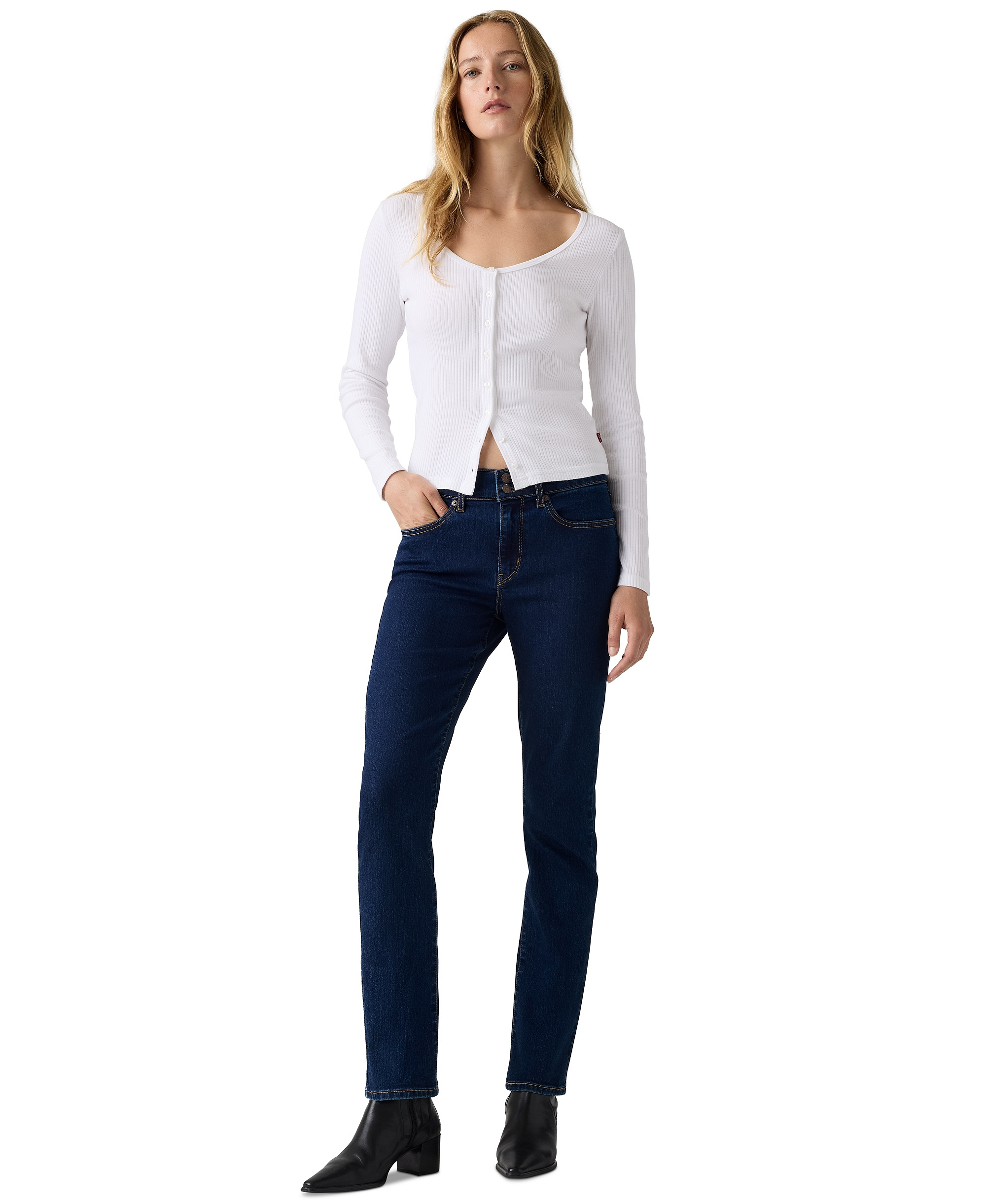 Levi's Women's Classic Mid-Rise Straight-Leg Jeans - Outside The Screen