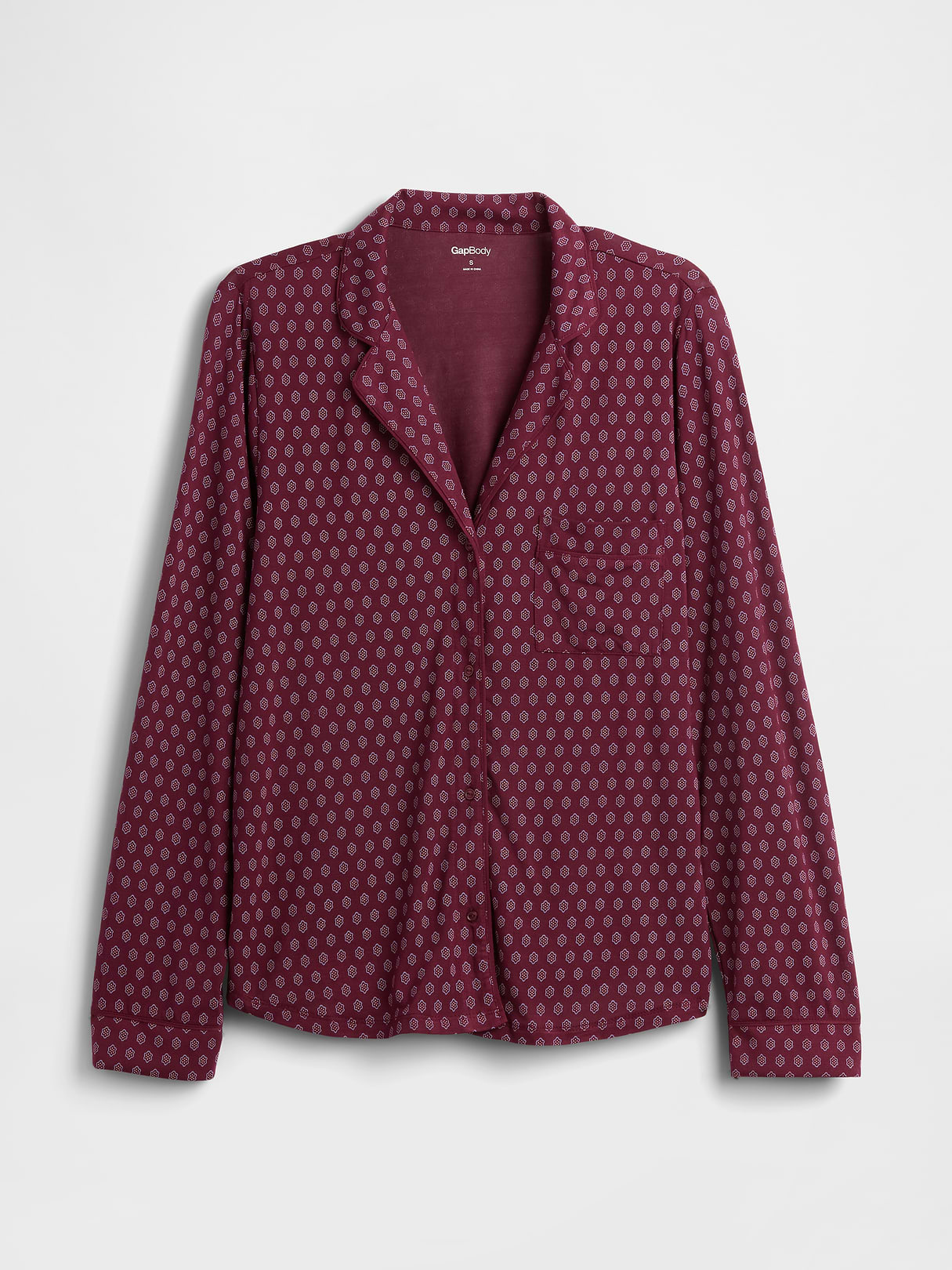 SoftMade Modal PJ Top - Burgundy purple print