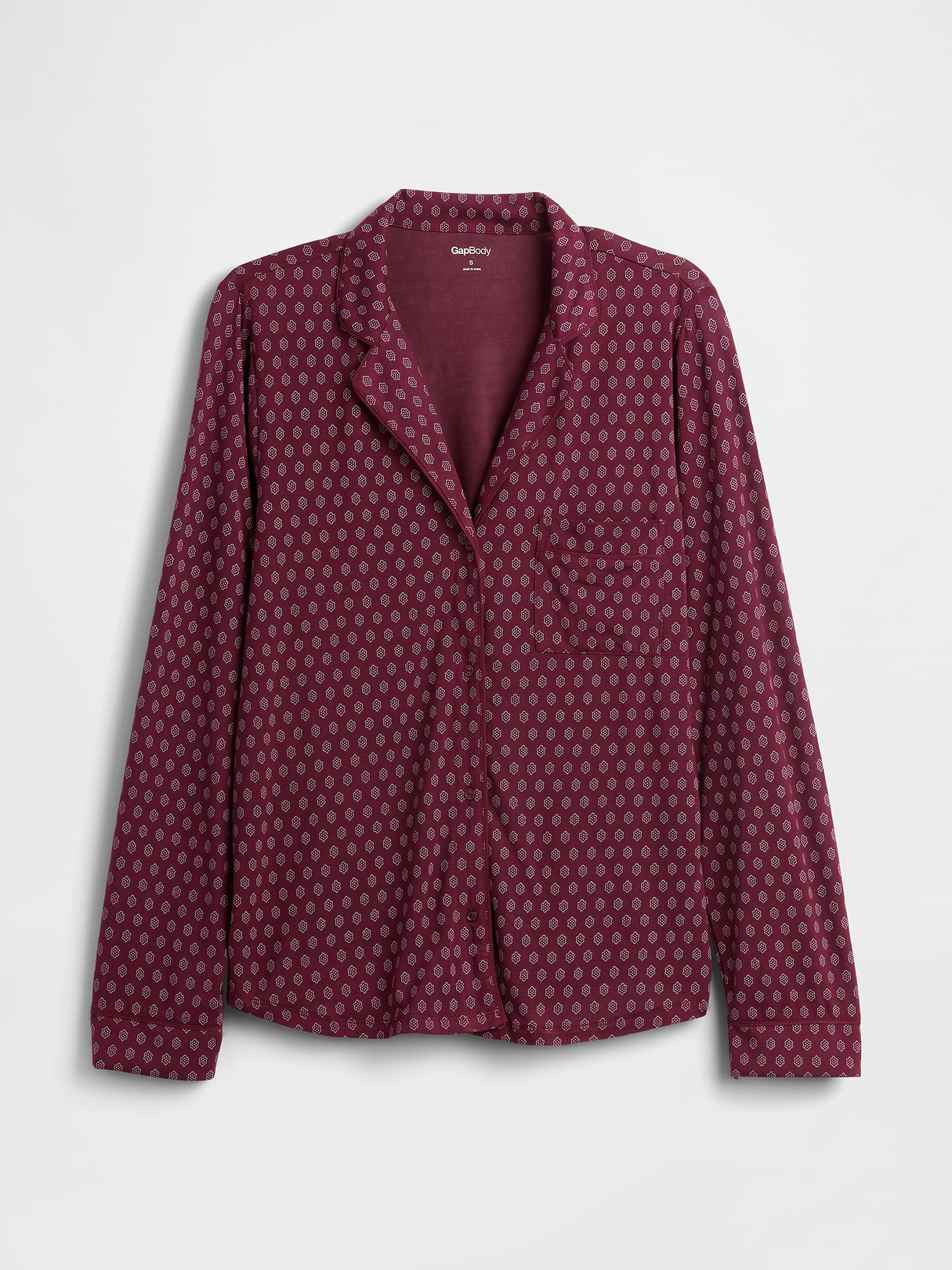SoftMade Modal PJ Top - Burgundy purple print