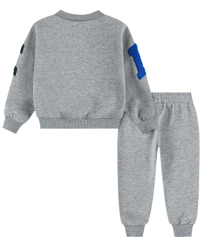 Nike Toddler Boys' 2T-4T Fleece Crewneck Sweatshirt and Joggers, 2-Piece Set - Dark Heather Gray