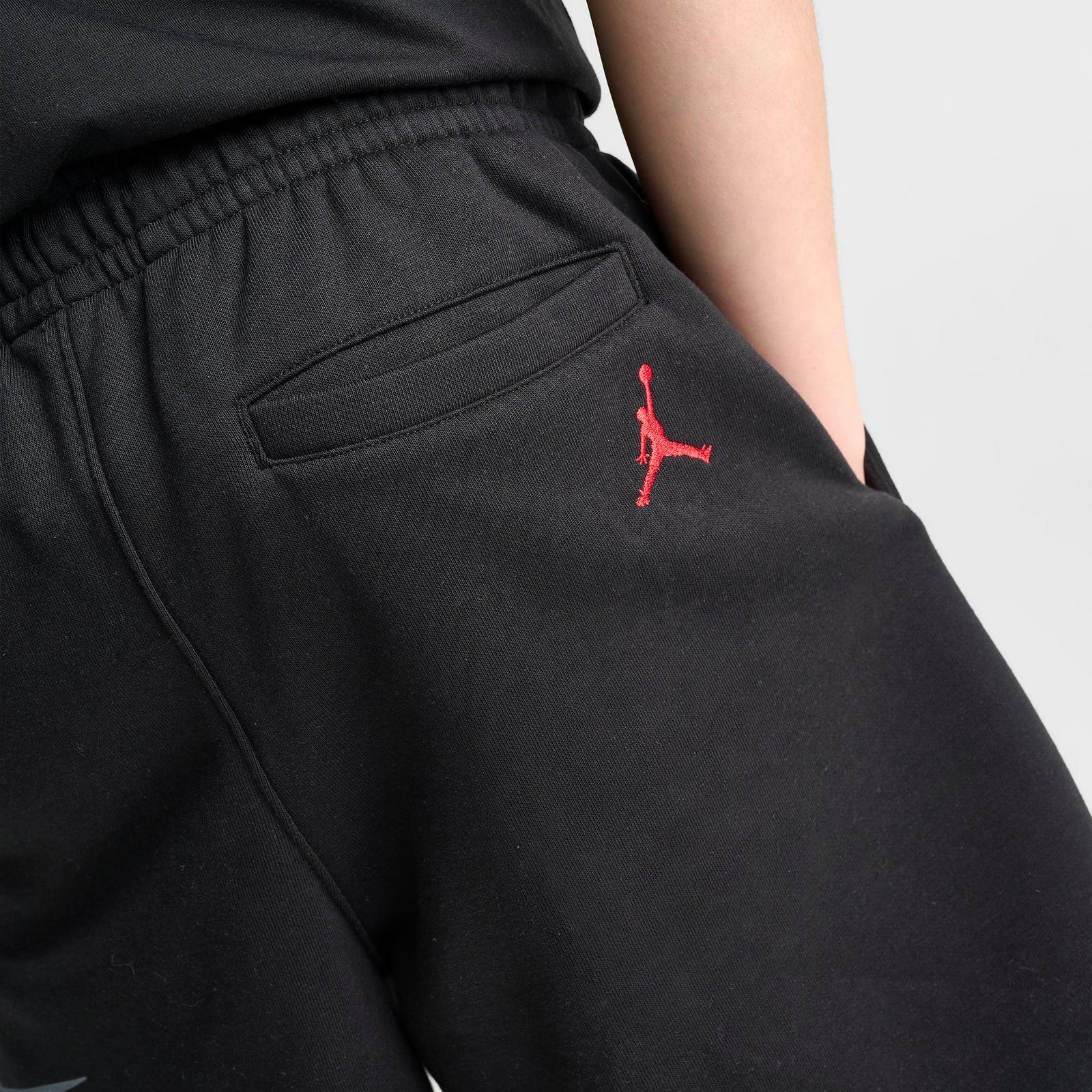 Big Kids' Air Jordan Swoosh Fleece Shorts - Black - view 6